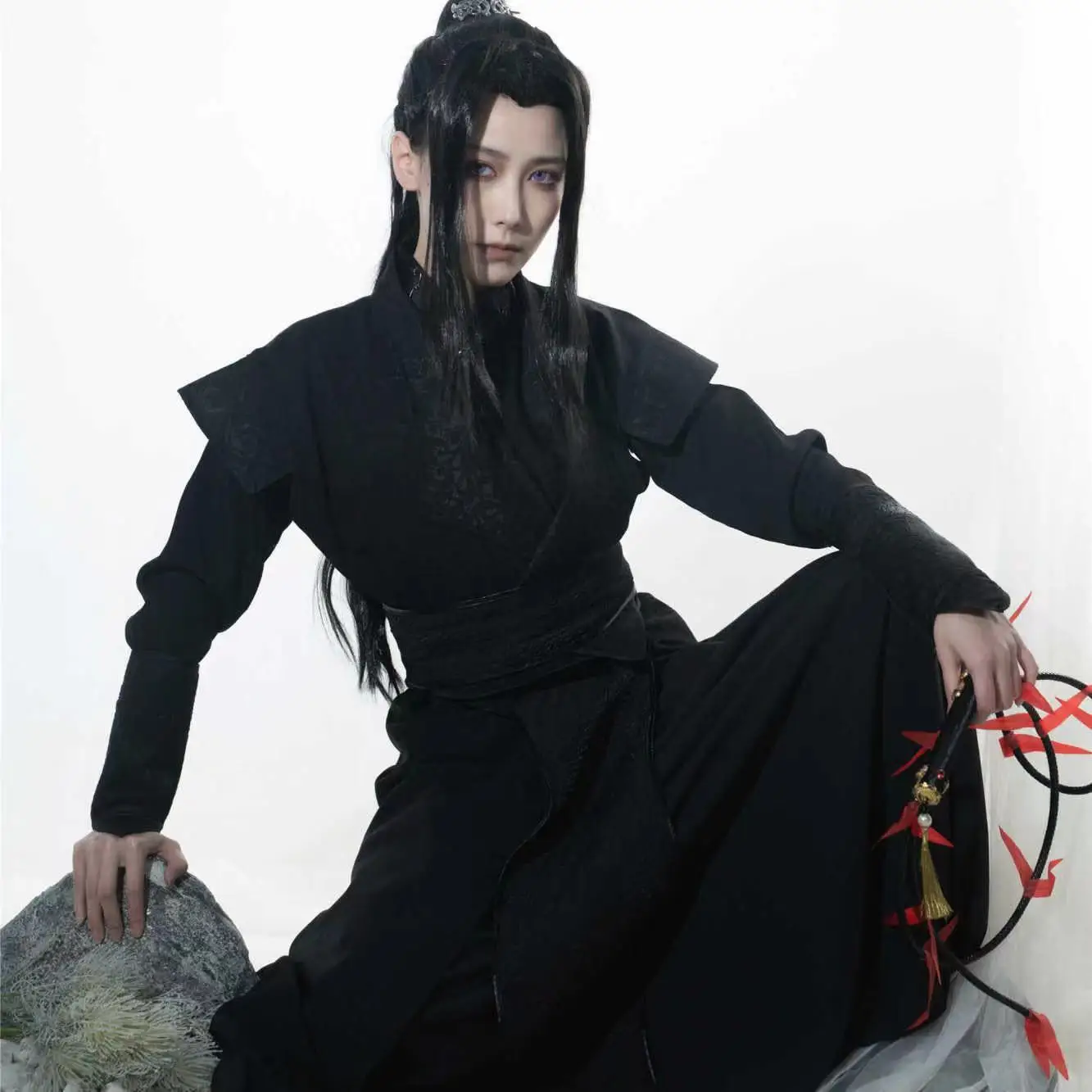 Niche Trendy Zwarte Hanfu Mannen Vintage Gothic Sets Anime Donkere Serie Cosplay Kostuum Carnaval Feest Mannelijke Hanfu