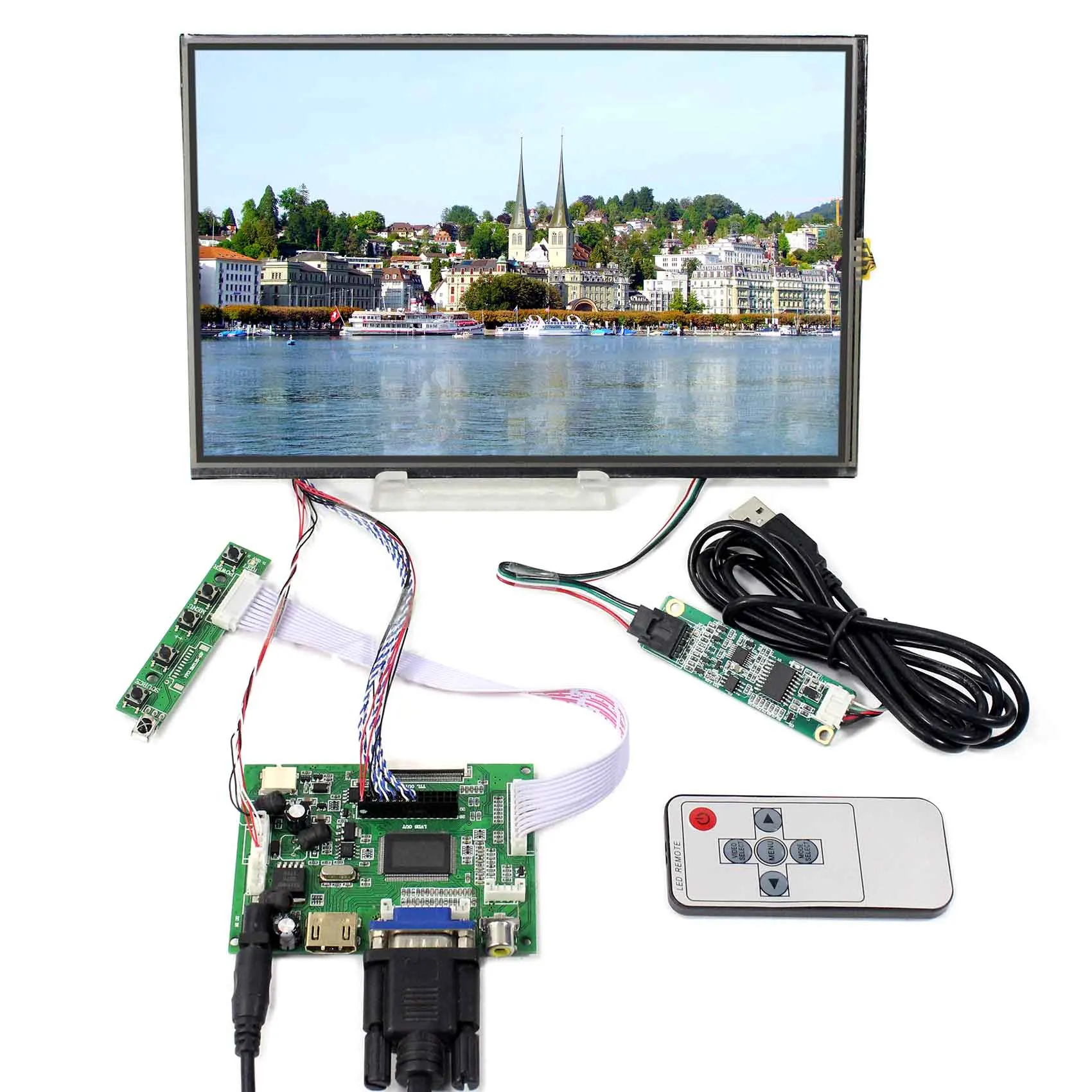 

HD MI VGA 2AV LCD Controller Board 10.1" 1280x800 M101NWWB Resistive Touch Panel