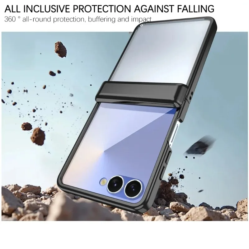 Electroplated Hinge Full Protection Case with Tempered Film Protective Cover