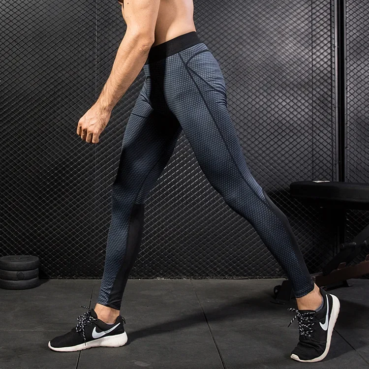 Men's 3D Printed Fitness Running Training Tight Long Pants Quick Dry Elastic Comfortable Sports Leisure Casual Trousers