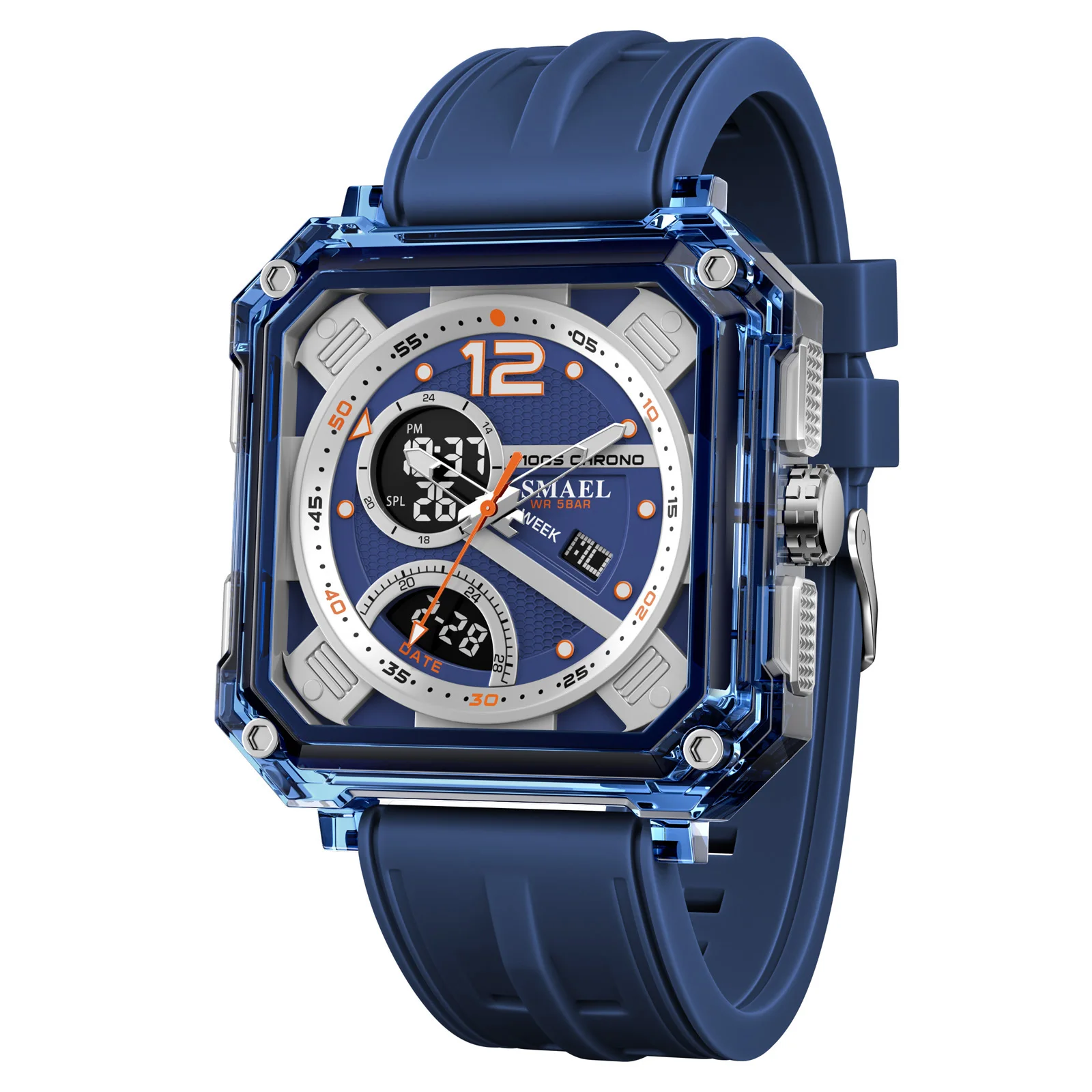 Men's Military Sports Watch - 50M Waterproof Digital Wristwatch with LED Light, Stopwatch, and Alarm
