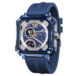 Men's Military Sports Watch - 50M Waterproof Digital Wristwatch with LED Light, Stopwatch, and Alarm (DEEP BLUE)
