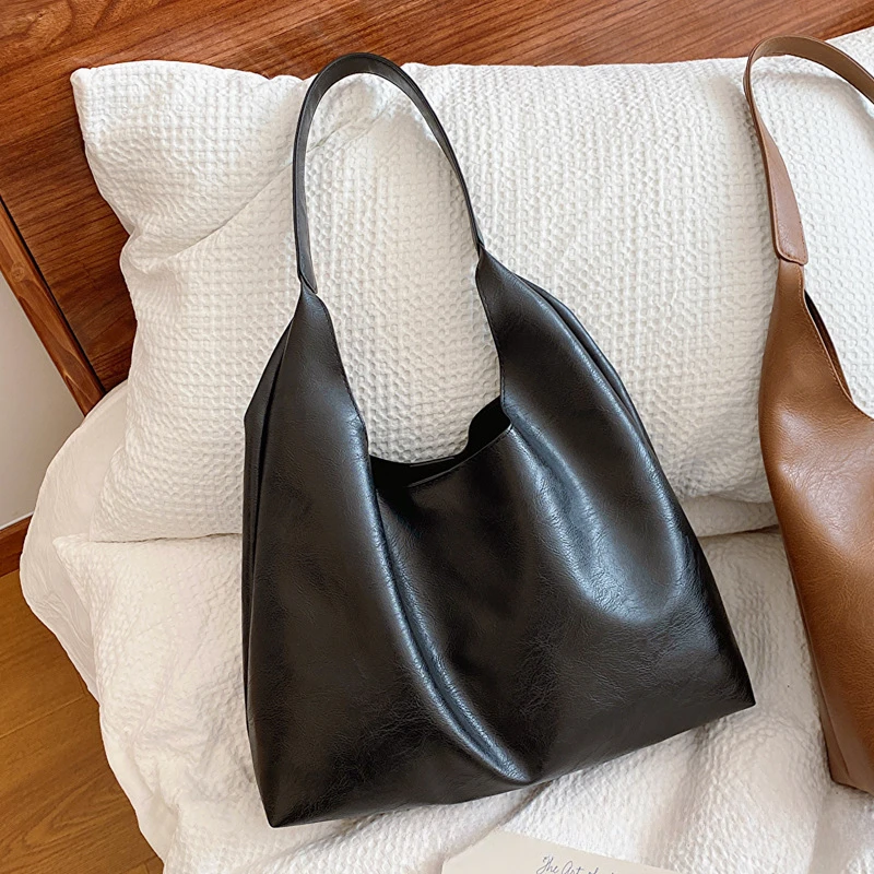 Women's Luxury Leather Handbag | Spacious Brown Shoulder Tote | Soft Casual Purse for Shopping & Work