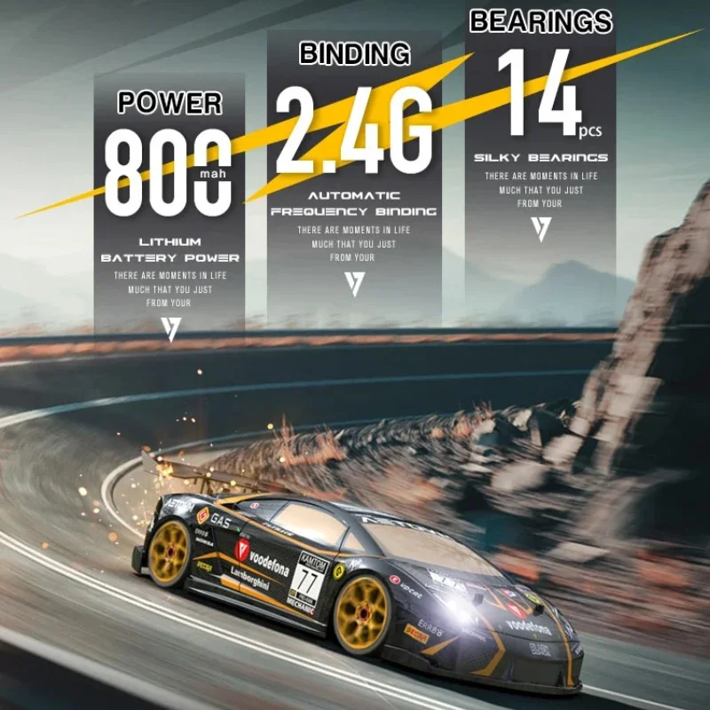 RC Car 1/18 Four Wheel Drive High Speed Drift Car 2.4G 40KM/h Remote Control Professional Racing Car Model Boy Toy Gift 2