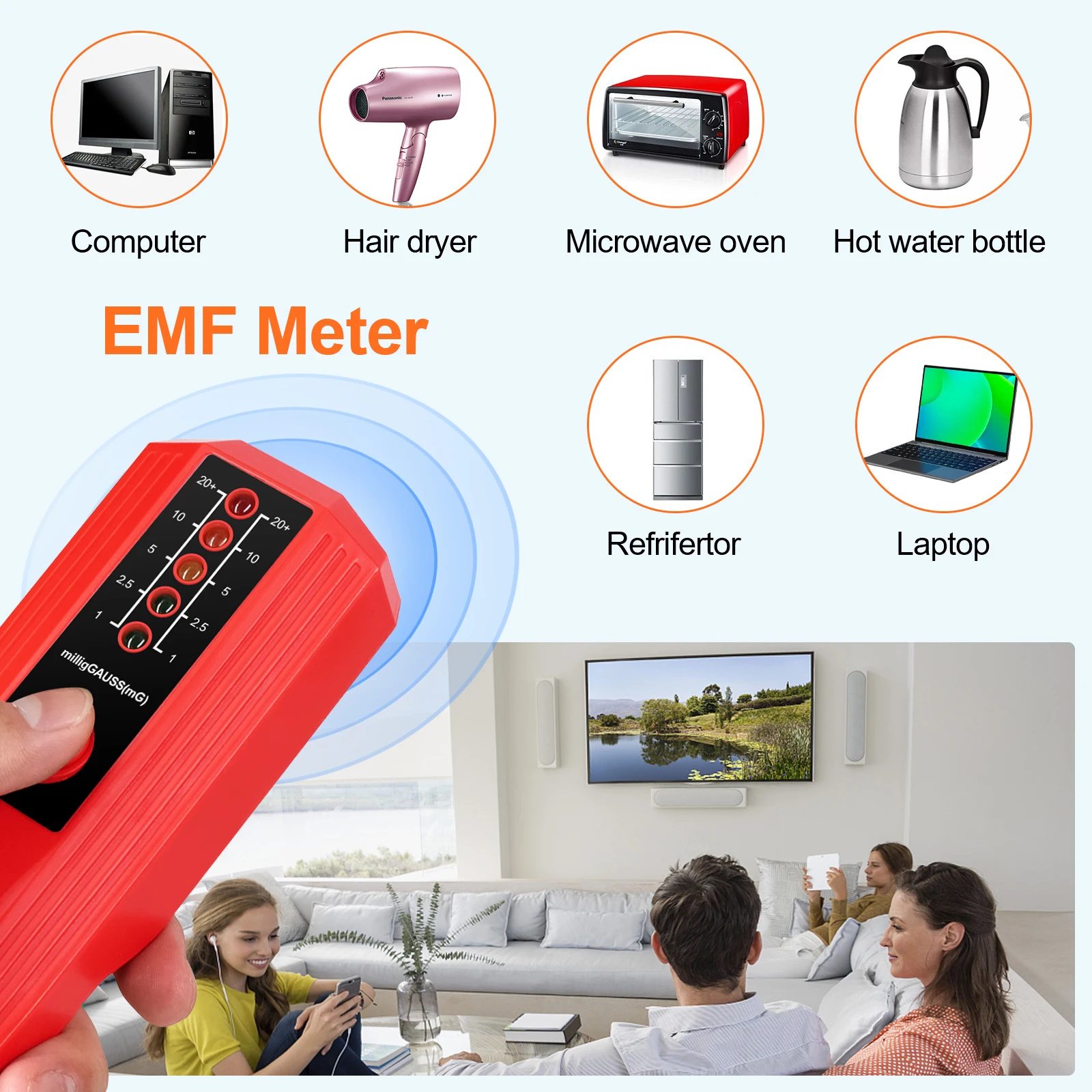 Portable Radiation Tester Durable Radio Frequency Field Tester for Abnormal Wave Research EMF Testing for Electrical Instruments