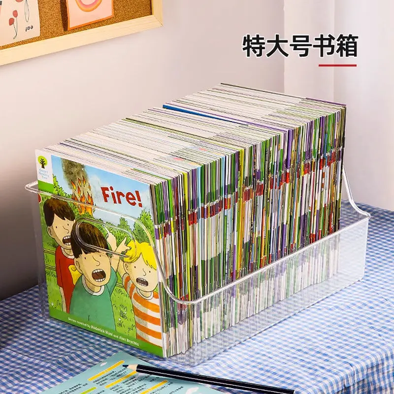 Transparent And Minimalist Magazine Storage And Organization Shelf Desktop Bookshelf Dust-Proof Storage Book Box For Writer