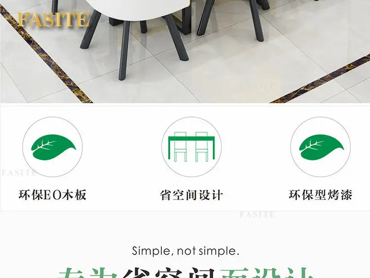 Description Picture 5 of itemCommercial Store Negotiation Reception Home 6 People Round Simple Dining Table And Chair Combination Multifunction Furniture HY