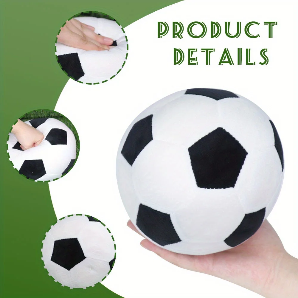 Plush Football Toy Soft Fluffy Stuffed Football Plush Toy Soccer Ball Soft Pillow Gift Sports Toy plush toys