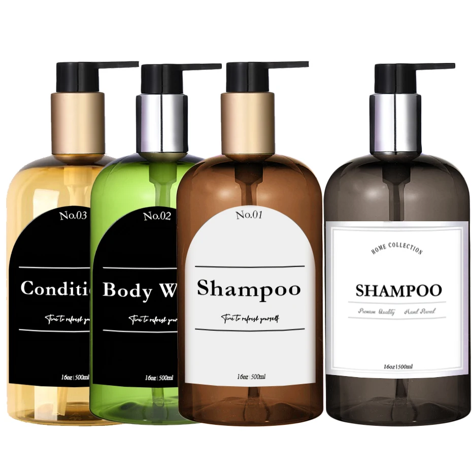 Shower Soap Dispenser Bottle Shampoo Conditioner Body Wash Dispenser Set Hand Dish Soap Bottles for Kitchen Waterproof Labels Soap Dispenser Shampoo Dispenser Soap Dispenser Bottle