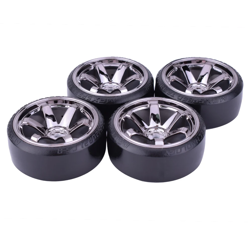 4 Pneumatici In Gomma Per Auto RC 1:10 - Cerchi Fuoristrada Con Battistrada, 6 Fori, 65mm