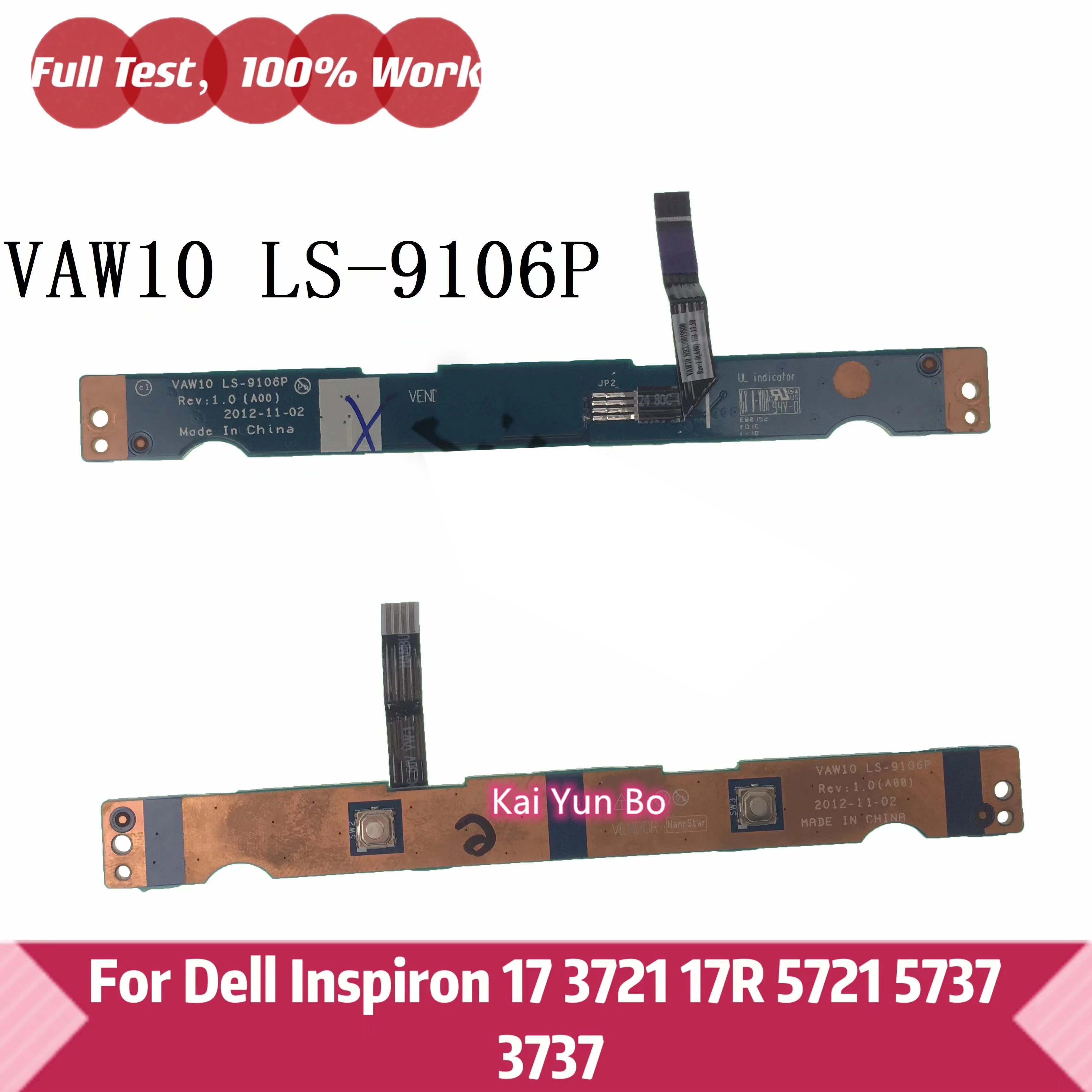 

For Dell Inspiron 17 3721 17R 5721 5737 3737 Mouse Buttons Board VAW10 LS-9106P 100% Fully Tested