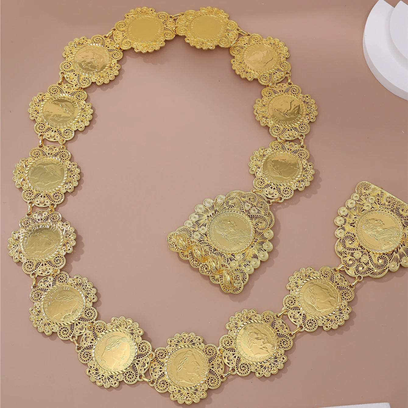 Luxurious Gold Coin belt double layer Coin Belt Buckle with genuine Gold Layered $1 Coin | eBay main image 2