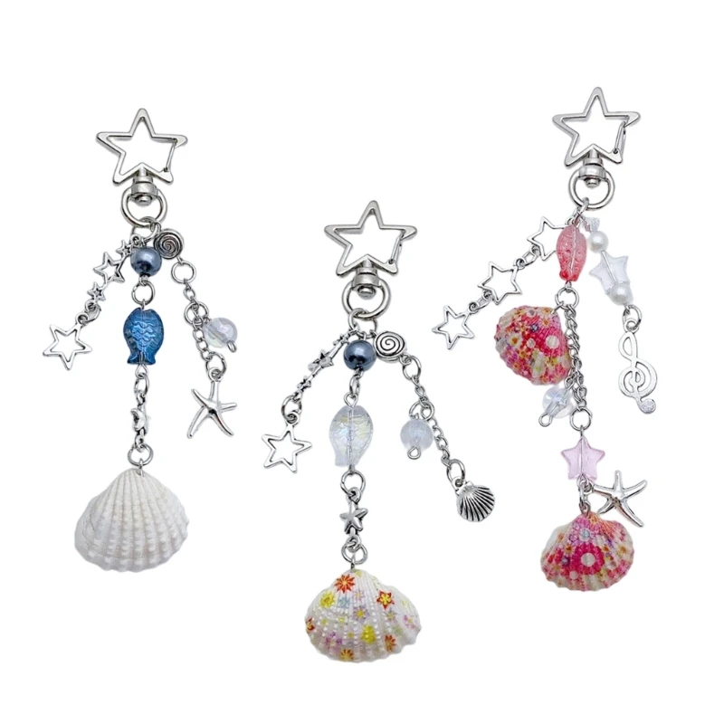 

Sweet Cool Star Shells Pearl Charm Hanging Pendant Phone Strap Bag Decoration
