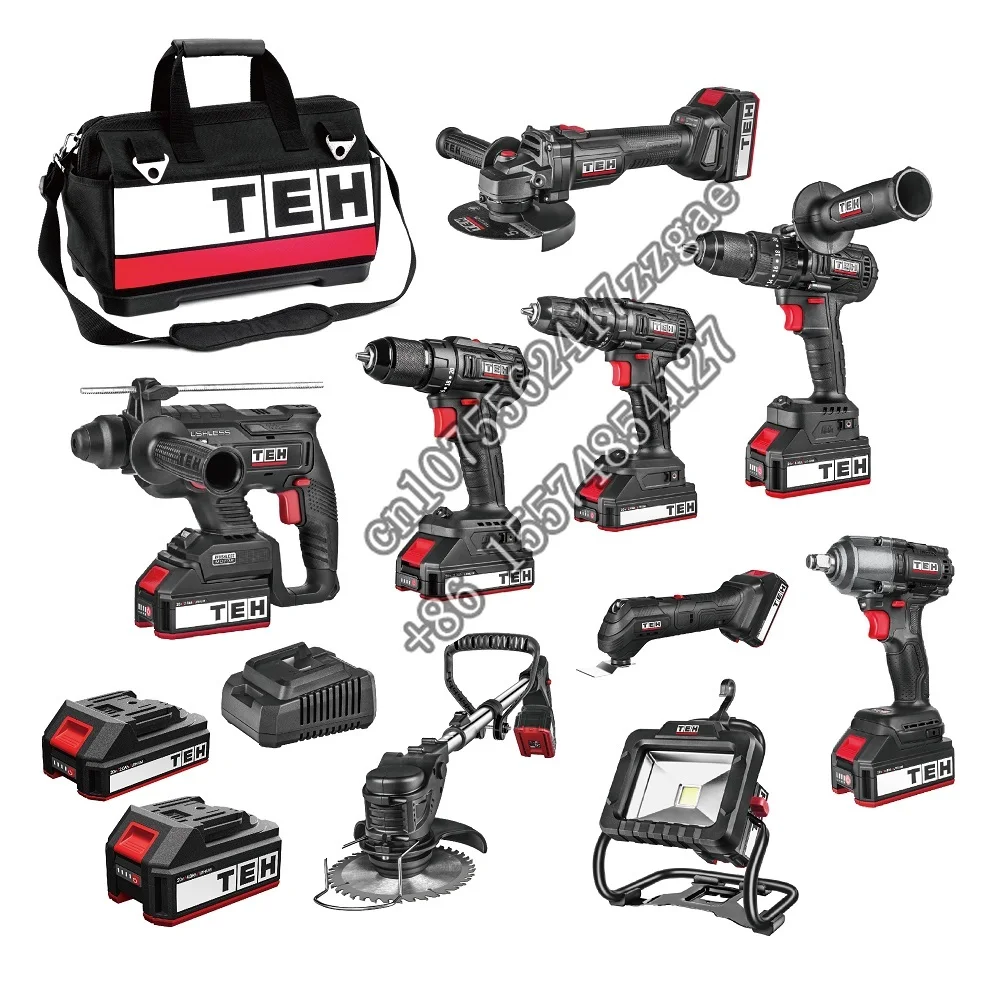 TEH 20V MAX Power Tool Combo Kit 6-Tool Cordless Power Tool Set with 2 Batteries and Charger