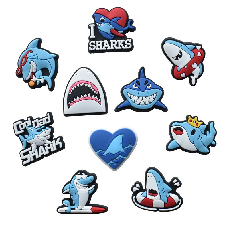 Sharks Shoe Charms Pin for Clogs Bubble Slides Shoe Accessories