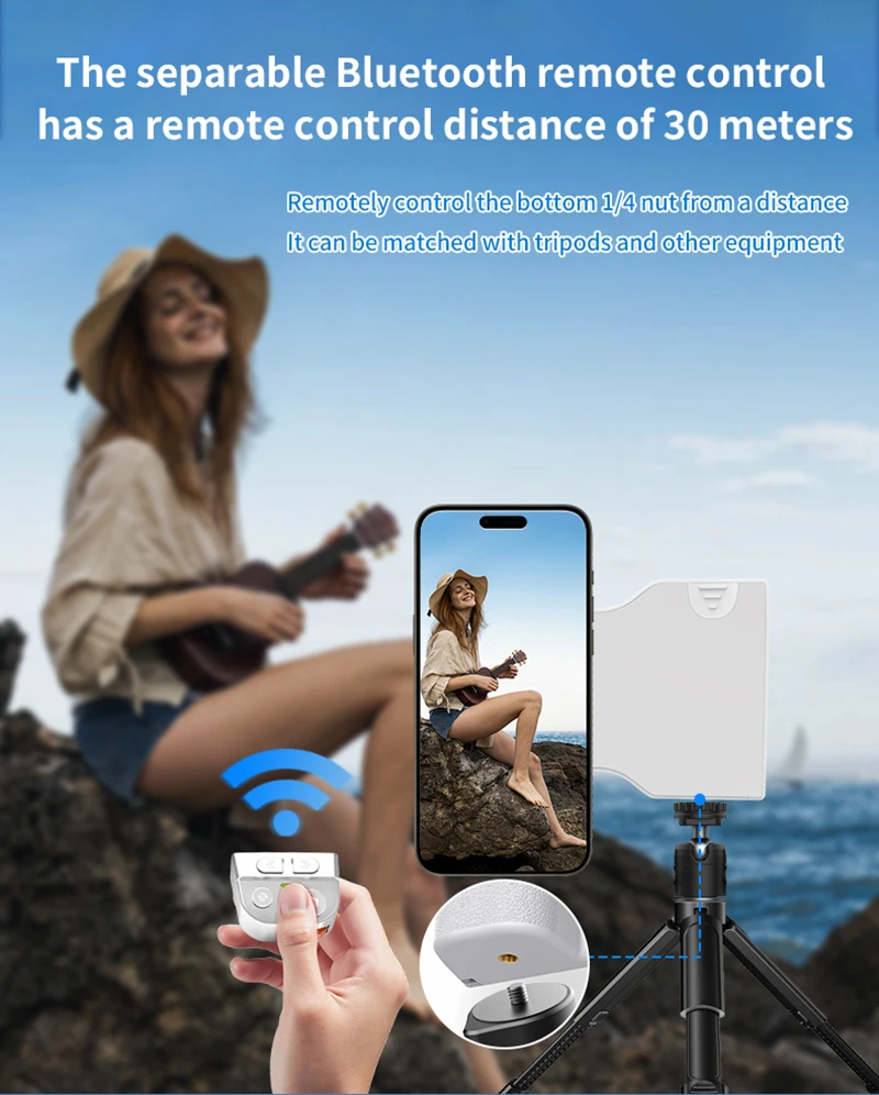 Magnetischer Bluetooth-Kameragriff mit Zoom, Auslöser, Aufhelllicht, Fernbedienung und tragbarer Handy-Stabilisator_voghion.com