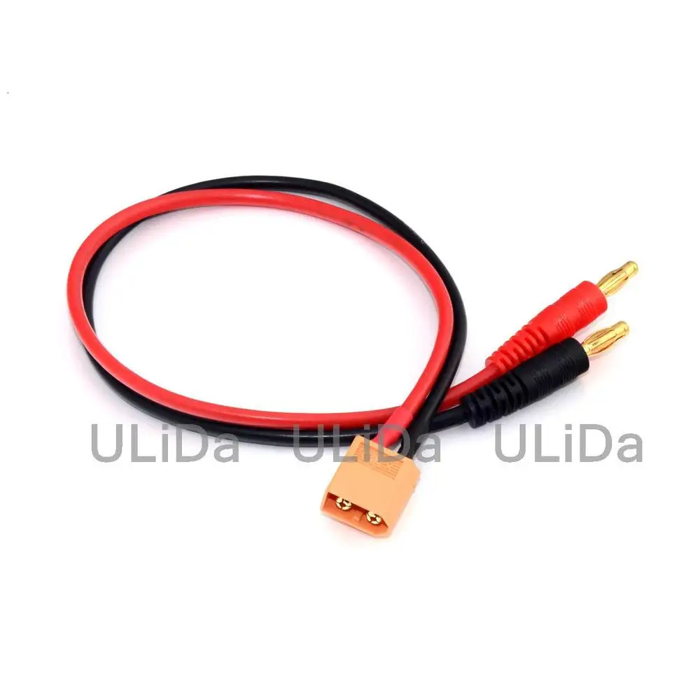 

New XT60 Male 300mm 14AWG Charger Cable Lead 4mm Banana Bullet to XT60 LiPo RC battery