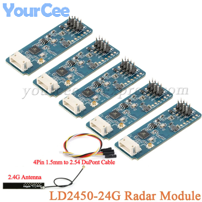 10pcs/1pc LD2450 24G MM Wave Human Body Motion Tracking Trajectory Radar Sensor Module HLK-LD2450 Sensing Distance 8M Smart Home