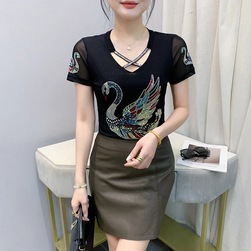 Tシャツ Vネック 薄手ニット center mesh design tops メゾンキツネ】ボールド フォックスヘッド パッチ オーバー