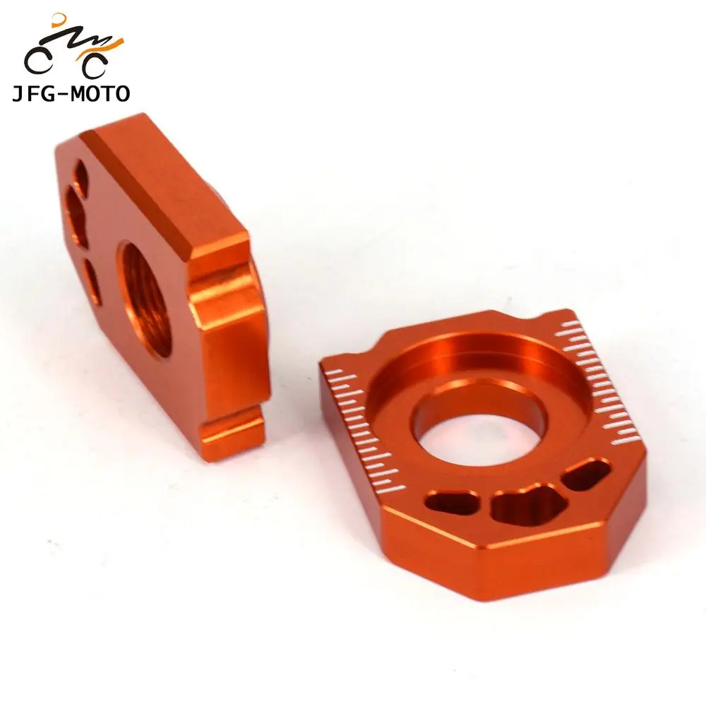 For KTM 85 125 150 200 250 300 350 450 525 530 SX SXF XC XCF EXC EXCF XCW XCFW Motorcycle CNC Rear Chain Adjuster Axle Blocks motorcycle chain adjuster