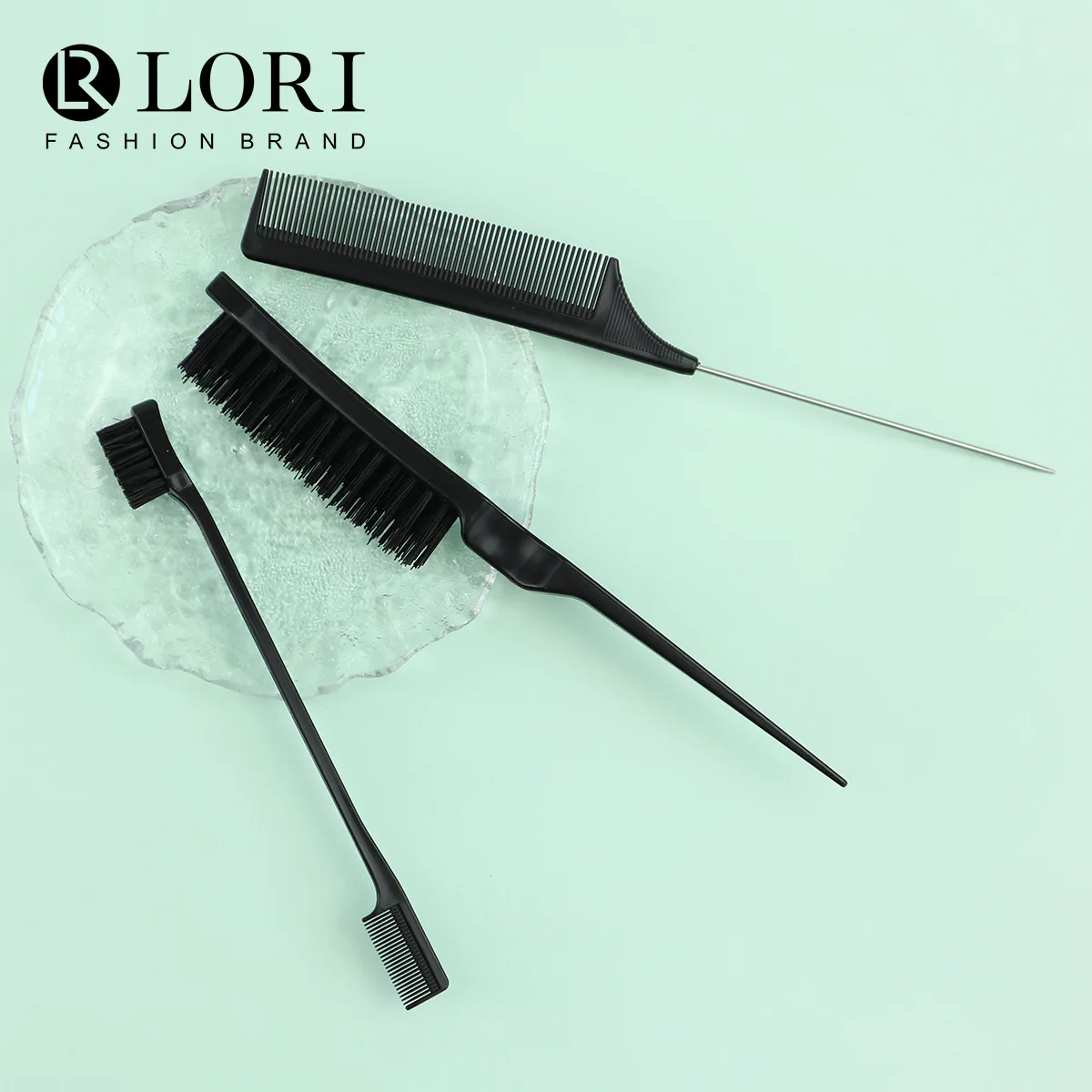 Three-piece set, hair comb set, hair tools wholesale, makeup, eyebrow comb, pointed tail disc hair comb, fluffy styling comb