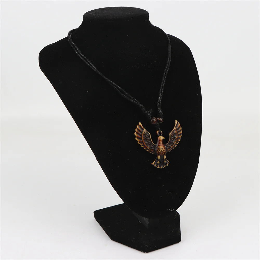 20 Teile/los Vintage Punk Stil Holz Halskette Eule Schildkröte Männer Frauen Perlen Anhänger Choker Pullover Kleid Hals Schmuck Zubehör – Detail 9