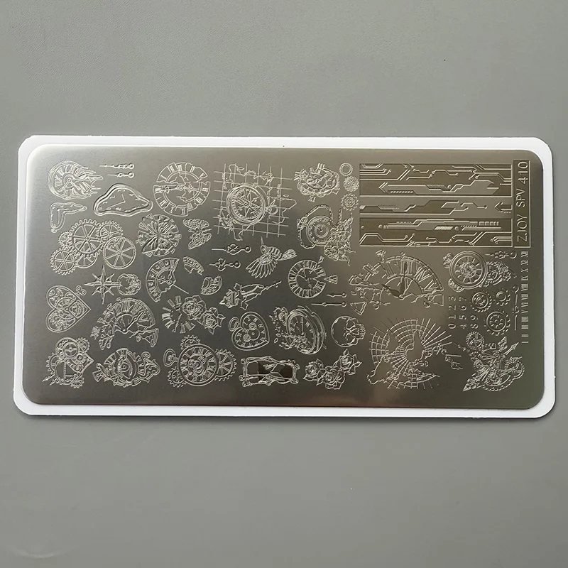 XMQ 네일 아트 스탬핑 플레이트 라인 템플릿 시계 템플릿