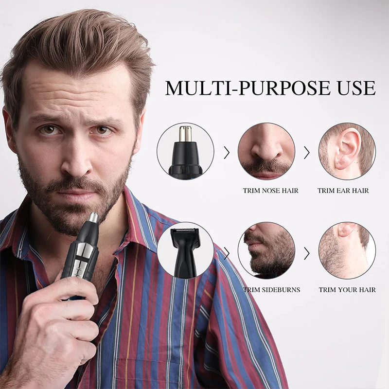 Kemei Electric Nose and Ear Trimmer 2 In 1 Face Care Hair Trimmer for Men Personal Care Tools Small Clipper with Cutting Guides