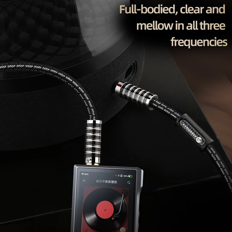 Premium ATAUDIO HiFi Silver Audio Cable - High-Fidelity Sound Transfer for Balanced Audio Devices