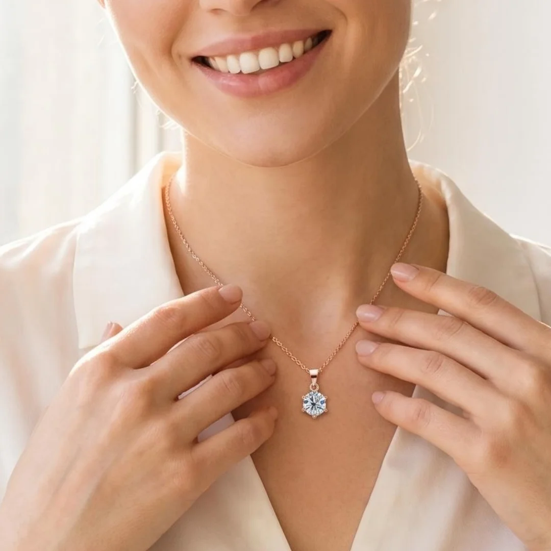 1-3ct D VVS1 Moissanite 목걸이 펜던트 여성을위한 럭셔리 절묘한 웨딩 쥬얼리 액세서리 선물