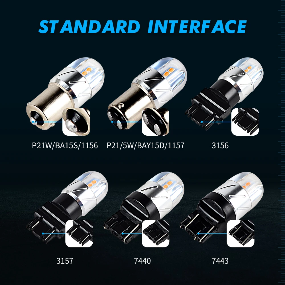 2pcs P21W 1156 LED 1156 1157 3156 3157 7440 7443 LED  ȣ     Ʈ ڵ  ׼