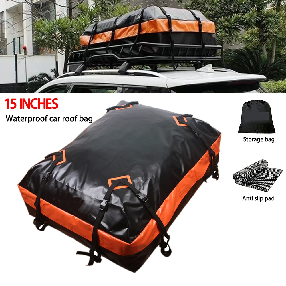 

15 Inch Waterproof Car Roof Box Bag Luggage Rack Box Foldable Universal For SUV Sedan RV Outdoor Camping PortableTravel Bag