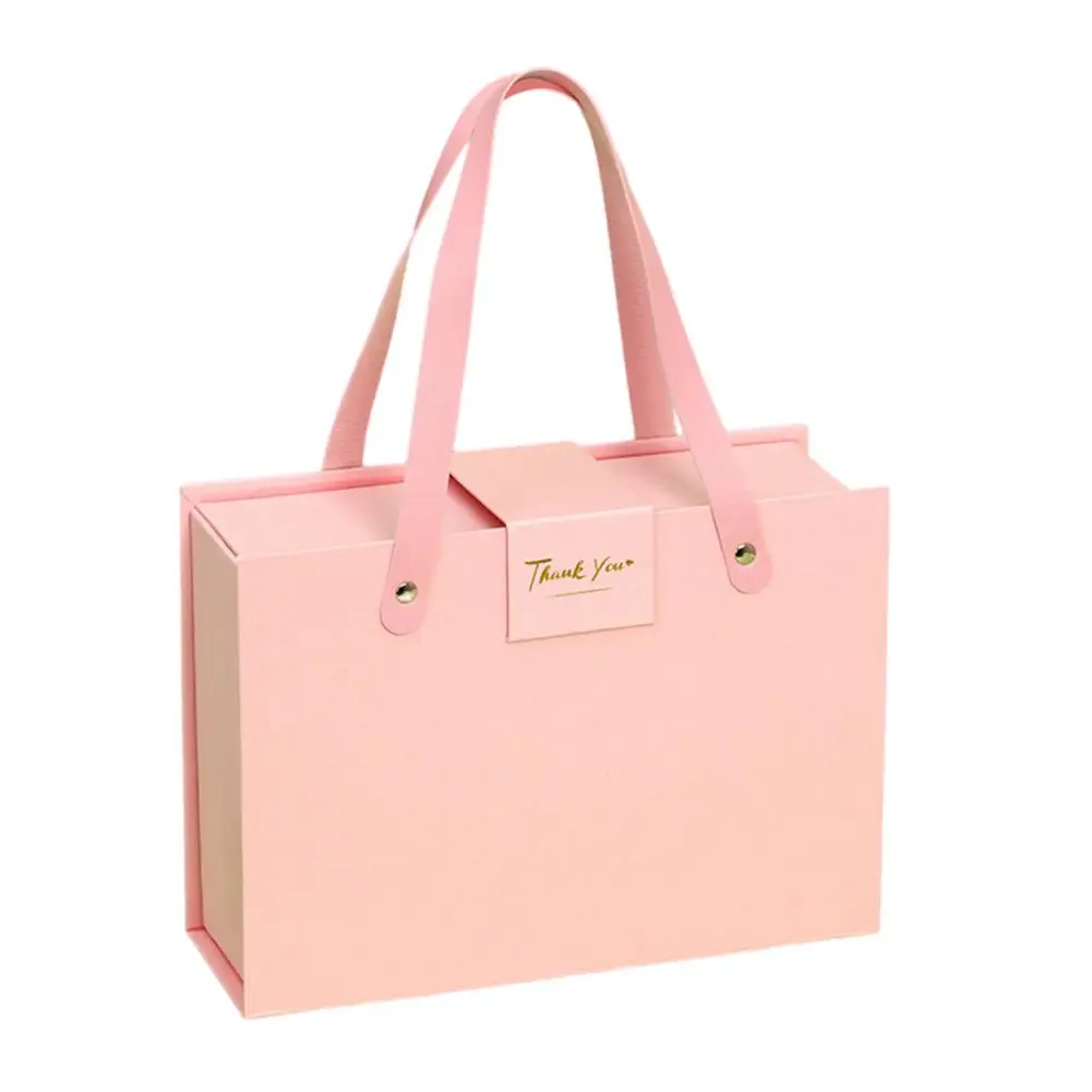 Flap Folding Gift Box with Hidden Magnetic Closure and Durable Handle – Rectangular han... - SKU FGB19472 - UGI Packaging