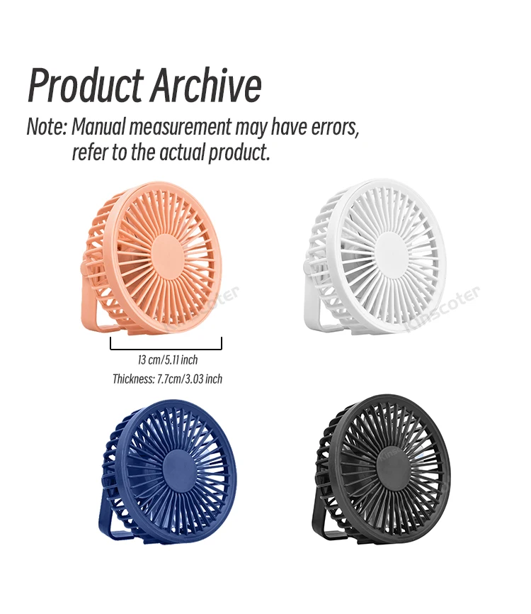 Description Picture 5 of itemMini USB Electric Fan Home Office Desktop Fan Wireless Summer Cooling Fans Portable Outdoor Camping Tent 3 Speed Circulator