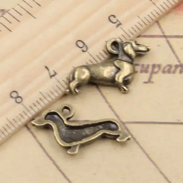 

20pcs 20x1 5mm тибетская бронзовая Charms Dog подвеска в виде таксы для ручной работы EF3894