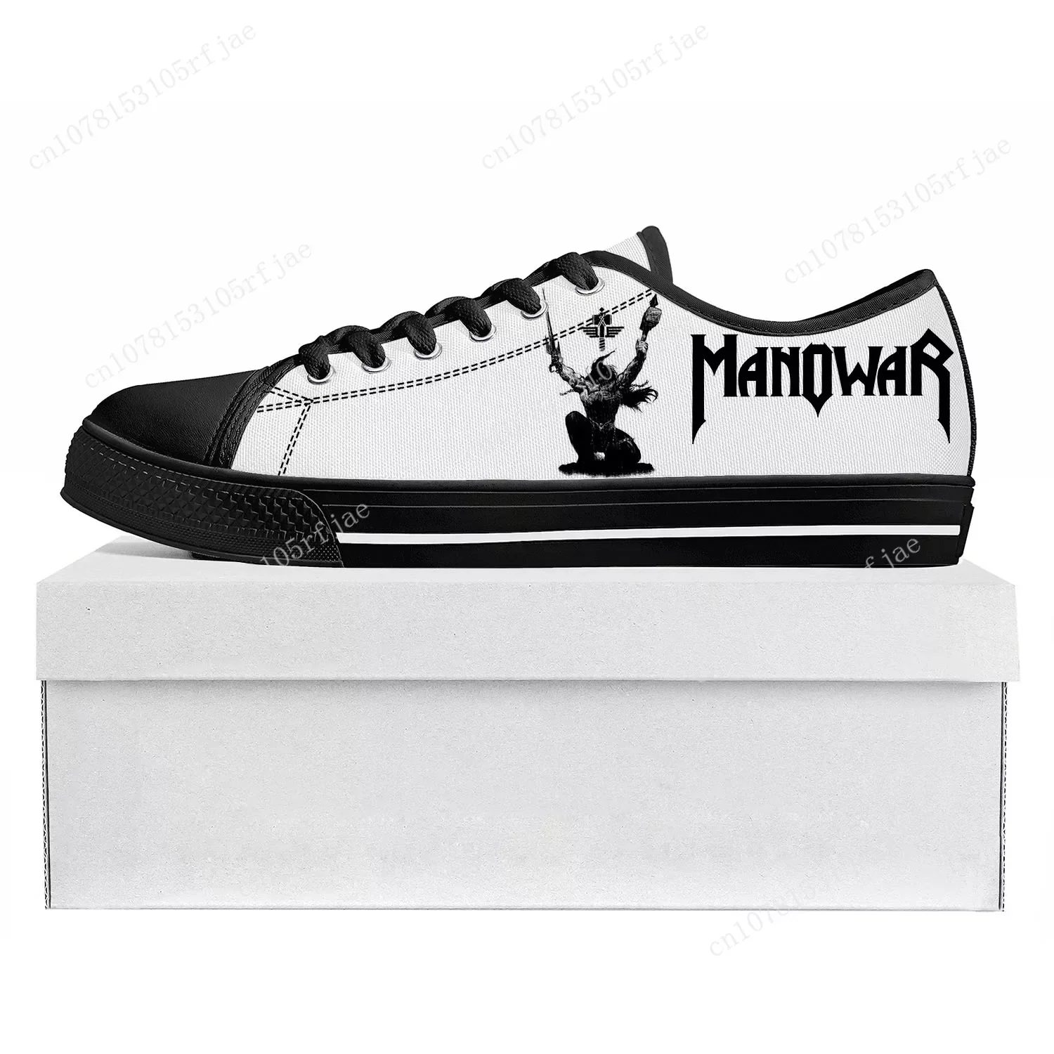 Manowar Band Low Top High Quality Sneakers Mens Womens Teenager Canvas Customized Sneaker Casual Couple Shoes Custom Made Shoe