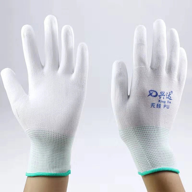 Antistatic Gloves 1pair Anti Static ESD Electronic Working Gloves Pu Coated Palm Coated Finger PC Antiskid For Finger Protection antistatic gloves
