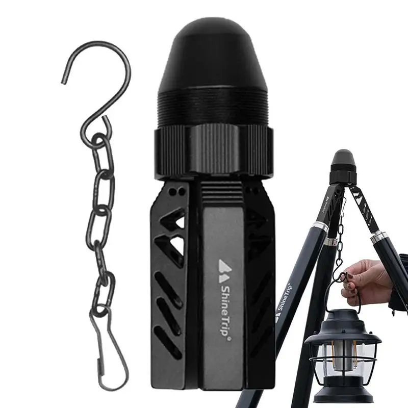 Camping Tent Support Tripods Stand Aluminum Alloy Adjustable Pyramid Tent Tripod with Camp Lamp Hook for Camping Supplies