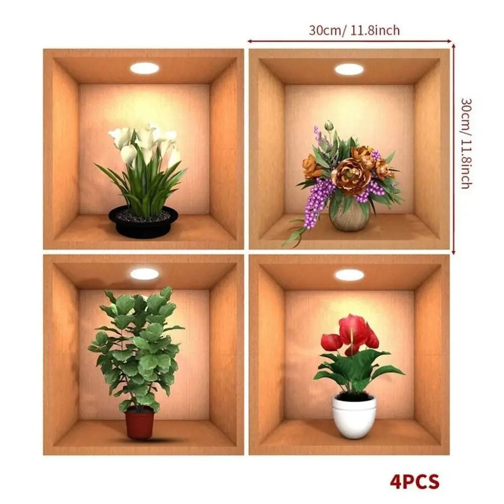 New Frosted 3D Wallpapers Autohesion Flower Plant Flower Decals Home Decoration Wall Stickers