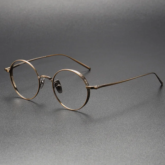 Japanese Handmade Prescription Myopia Eyeglasses Round Frame Pure