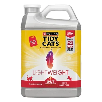 Lightweight Clumping Cat Litter Low Dust Odor Control 24/7 Performance Clean Linen Scent Easy Scoop 8.5 lb Jug Ammonia Blocker 2