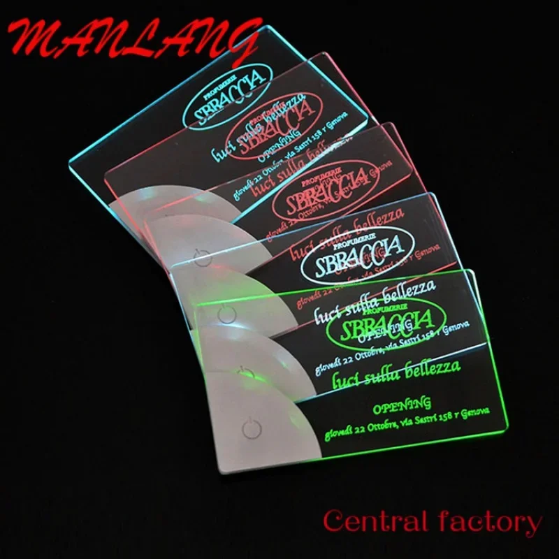 

Custom New 2023 luxury led acrylic business card custom business cards design laser engrave unique light up business C