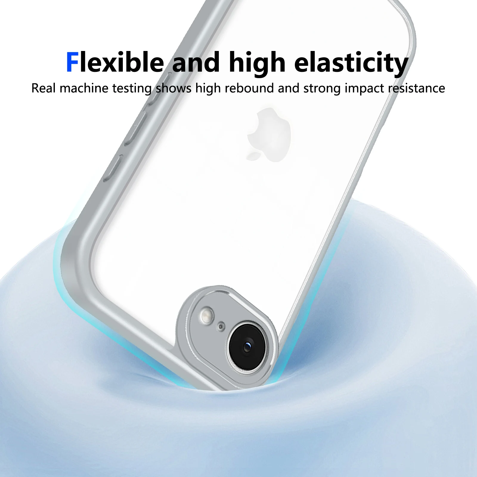 Transparent Shockproof Silicone Bumper Case with Clear Matte Back Cover