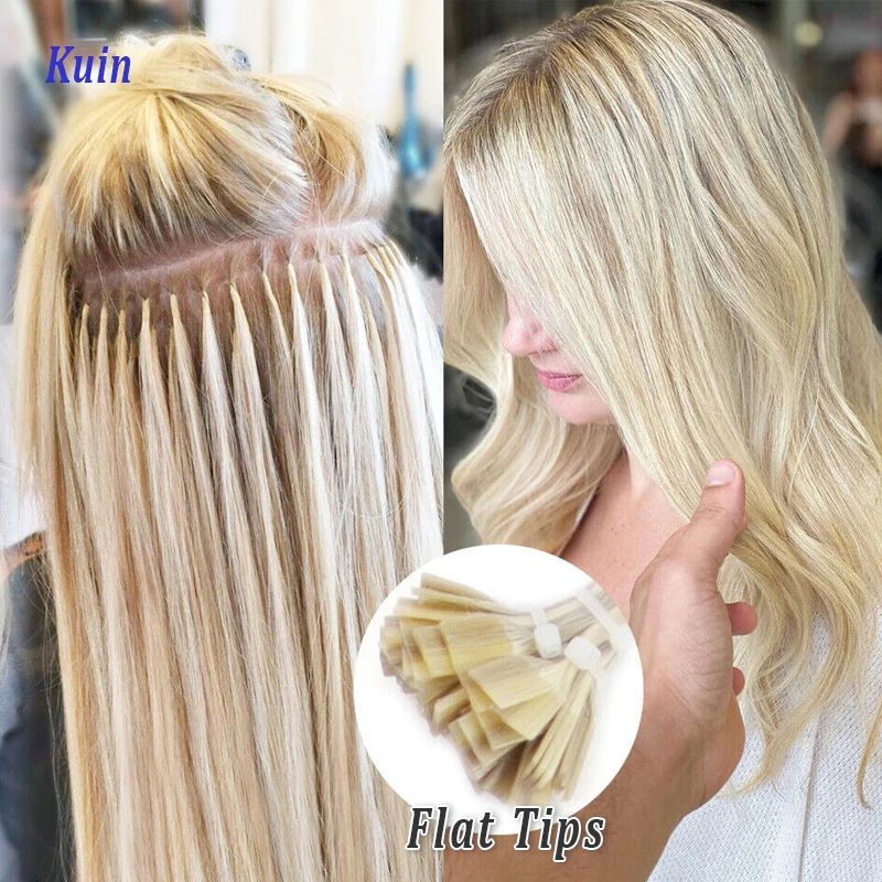 Human Hair Extension Straight 0.8g 1g / Stands Remy Flat Tip Silky Straight Natural Black Brown Pre Bonded Keratin Fusion Hair human hair extension