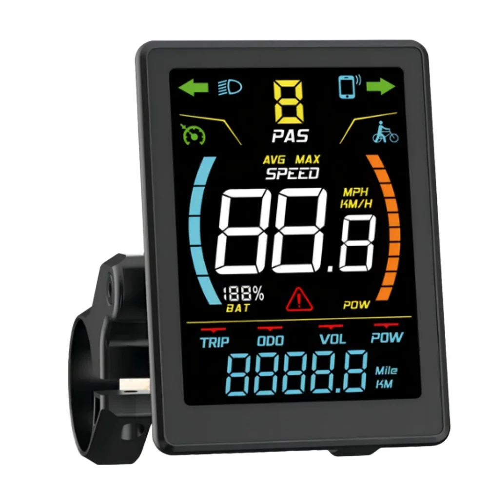 전기 자전거 대시보드 미터 DZ32 디스플레이 화면 24V-48V LCD 패널 SM 커넥터 포함 OMD 2 프로토콜 사용 사이클링 부품