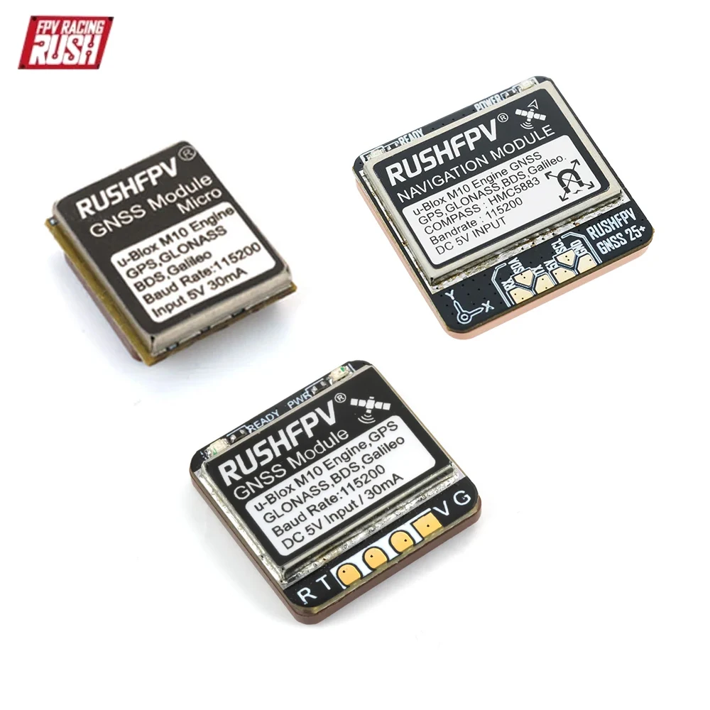 Module GPS GNSS uBlox M10 pour drone FPV, vue de dessus du circuit imprimé avec le chip uBlox M10.