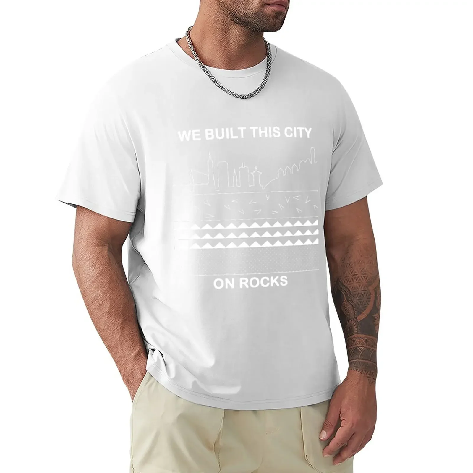 

We Built This City on Rocks T-Shirt boys animal print for a boy cute clothes Men's clothing