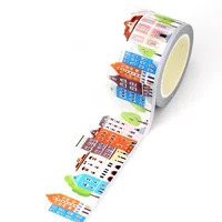NEW 1PC. Decorative Cute City 30mm Wide House Greening Wide Paper Washi Tape Journaling Adhesive Masking Tape Papeleria 1