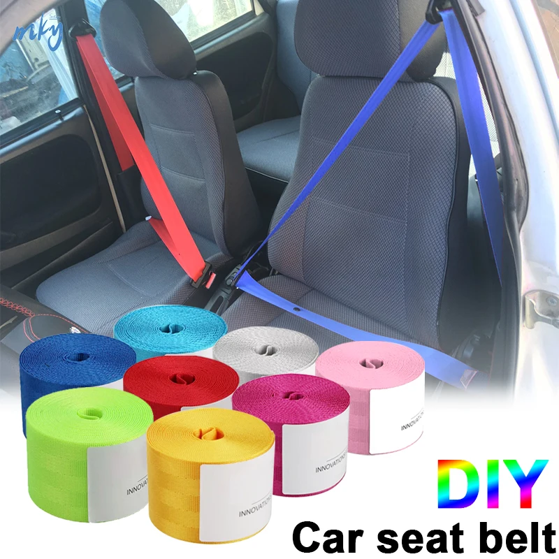1Set Universal Car Seat belts DIY Lap-belt Car High-Strength Polyester Seat Safety Belts Multicolor belt Accessories