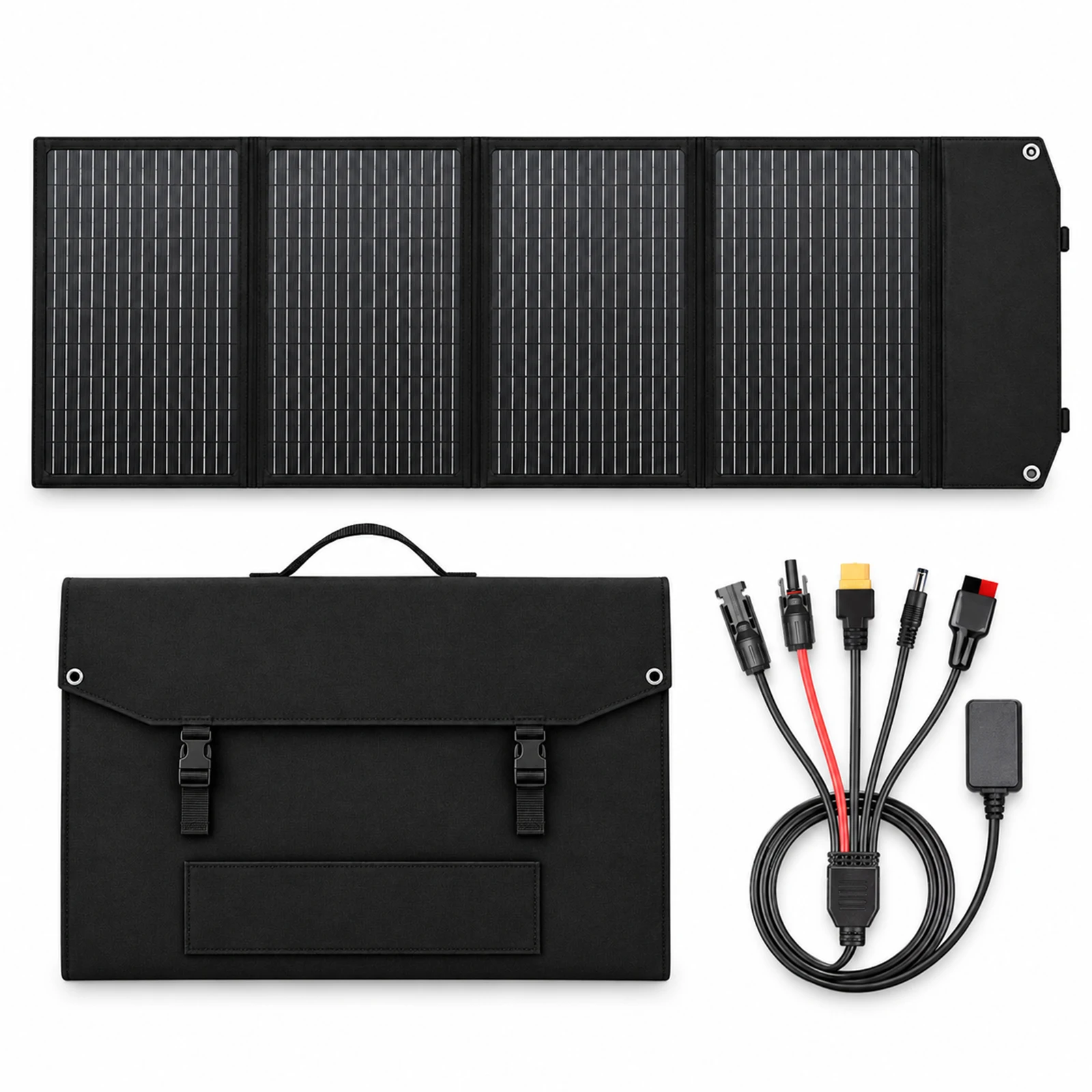Panneau solaire pliable 200W, chargeur solaire compatible avec station d'alimentation portable, camping en plein air, alimentation pour camping-car, usage domestique, jardin, toit 1 Panneau solaire pliable 200W, chargeur solaire compatible avec station d'alimentation portable, camping en plein air, alimentation pour camping-car, usage domestique, jardin, toit 1